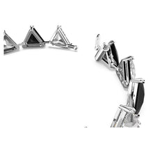 Load image into Gallery viewer, Ortyx bracelet Triangle cut, Black, Rhodium plated