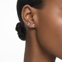 Load image into Gallery viewer, Lilia stud earrings Butterfly, White, Rose gold-tone plated