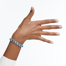 Load image into Gallery viewer, Millenia bracelet Square cut, Blue, Rhodium plated