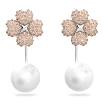 Load image into Gallery viewer, Latisha earring jackets Flower, Pink, Rhodium plated