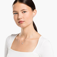 Load image into Gallery viewer, Swarovski Attract Pear Set, White, Rhodium plated