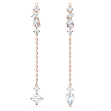 Load image into Gallery viewer, Swarovski Attract Pierced Earrings, White, Rose-gold tone plated