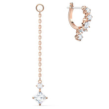 Load image into Gallery viewer, Swarovski Attract Pierced Earrings, White, Rose-gold tone plated