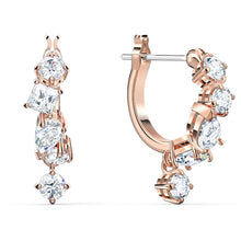 Load image into Gallery viewer, Swarovski Attract Pierced Earrings, White, Rose-gold tone plated