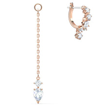 Load image into Gallery viewer, Swarovski Attract Pierced Earrings, White, Rose-gold tone plated