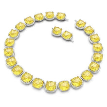 Load image into Gallery viewer, Harmonia choker Cushion cut, Yellow, Rhodium plated