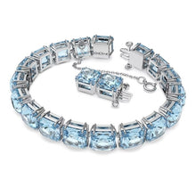 Load image into Gallery viewer, Millenia bracelet Square cut, Blue, Rhodium plated