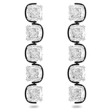 Load image into Gallery viewer, Harmonia drop earrings Cushion cut floating crystals, White, Mixed metal finish