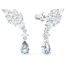 Load image into Gallery viewer, Tennis Deluxe earrings Mixed cuts, Gray, Rhodium plated