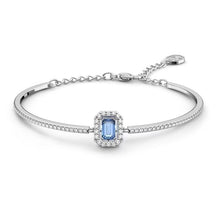 Load image into Gallery viewer, Millenia bangle Octagon cut, Blue, Rhodium plated