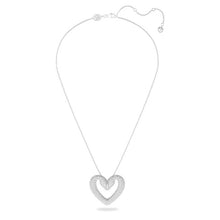 Load image into Gallery viewer, Una pendant Heart, Medium, White, Rhodium plated