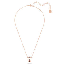 Load image into Gallery viewer, Swarovski Sparkling Dance Oval necklace Round cut, Red, Rose gold-tone plated