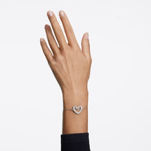 Load image into Gallery viewer, Una bracelet Heart, White, Rhodium plated
