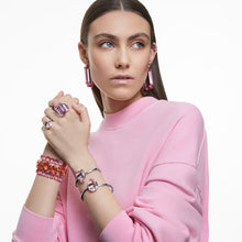 Load image into Gallery viewer, Lucent bangle Magnetic, Oversized crystal, Pink, Stainless steel