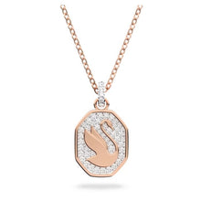Load image into Gallery viewer, Signum pendant Swan, White, Rose gold-tone plated