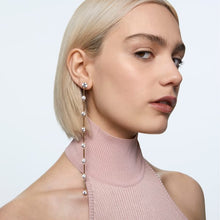 Load image into Gallery viewer, Swarovski Constella earrings Asymmetrical, White, Gold-tone plated