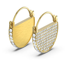 Load image into Gallery viewer, Swarovski Ginger Hoop Pierced Earrings, White, Gold-tone plated
