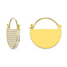 Load image into Gallery viewer, Swarovski Ginger Hoop Pierced Earrings, White, Gold-tone plated