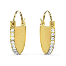 Load image into Gallery viewer, Swarovski Ginger Hoop Pierced Earrings, White, Gold-tone plated