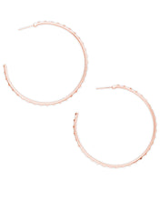 Load image into Gallery viewer, Val Rose Gold Hoop Earrings Iridescent Crystal