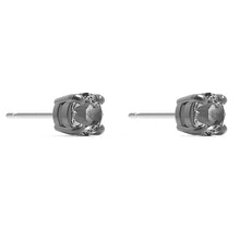Load image into Gallery viewer, Swarovski Men's Sleek Stud Pierced Earrings Gray, Ruthenium plated