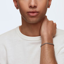 Load image into Gallery viewer, Swarovski Men's Sleek Stud Pierced Earrings Gray, Ruthenium plated