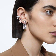 Load image into Gallery viewer, Swarovski Mesmera clip earring Single, Set, Baguette cut crystal, White,