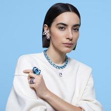 Load image into Gallery viewer, Swarovski Mesmera clip earring Trilliant cut crystal, White, Rhodium