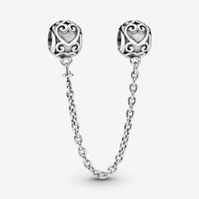 Load image into Gallery viewer, Ornate Hearts Safety Chain Charm