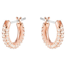 Load image into Gallery viewer, Swarovski Stone Pierced Earrings, Pink, Rose-gold tone plated