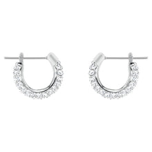 Load image into Gallery viewer, Swarovski Stone Pierced Earrings, White, Rhodium plated