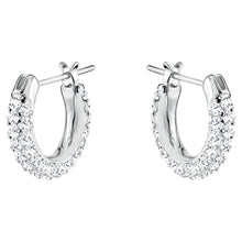 Load image into Gallery viewer, Swarovski Stone Pierced Earrings, White, Rhodium plated