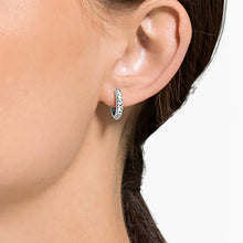 Load image into Gallery viewer, Swarovski Stone Pierced Earrings, White, Rhodium plated