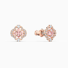 Load image into Gallery viewer, SWAROVSKI SPARKLING DANCE CLOVER SET, PINK, ROSE-GOLD TONE PLATED