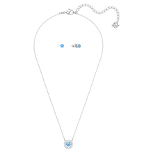 Load image into Gallery viewer, Swarovski Swarovski Sparkling Dance Round Set, Blue, Rhodium plated