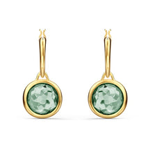 Load image into Gallery viewer, Swarovski Tahlia Mini Hoop Pierced Earrings, Green, Gold-tone plated